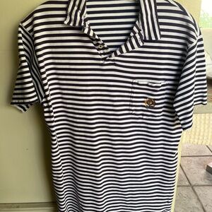 Striped Polo Shirt with Embroidered Logo